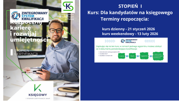 Certyfikowane kursy księgowości I STOPNIA