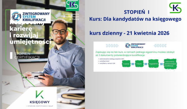Certyfikowany kurs księgowości I STOPNIA